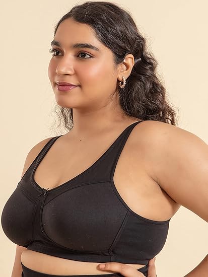 NYKD Women’s Cotton Non-Padded Wire-Free Casual Full Coverage Minimizer Bra